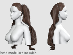 Thick Pigtails Hairstyle V16772 Model 3D