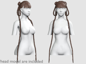 Tight Braids Hairstyle V30837 3D Модель