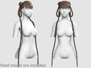 Strakke vlechten kapsel V30837 3D Model