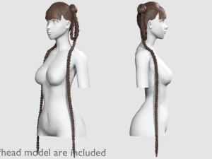 Tight Braids Hairstyle V30837 3Dモデル