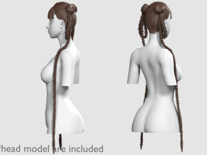 Tight Braids Hairstyle V30837 3Dモデル