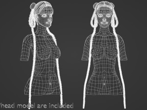 Tight Braids Hairstyle V30837 3Dモデル