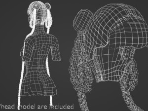 Tight Braids Hairstyle V30837 3Dモデル