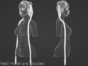 Tight Braids Hairstyle V30837 3Dモデル