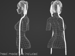 Tight Braids Hairstyle V30837 3Dモデル