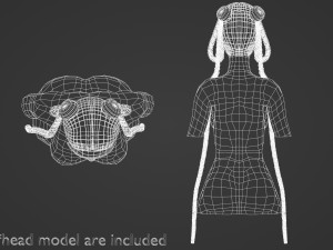 Tight Braids Hairstyle V30837 3Dモデル