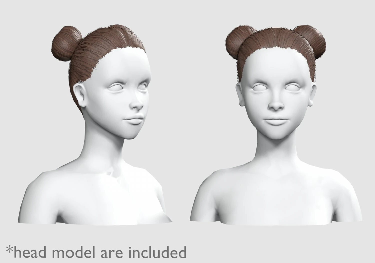 Tight Bun Hairstyle V4372 3D Model .c4d .max .obj .3ds .fbx .stl .blend 