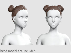 Tight Bun Hairstyle V4372 3D-Modell