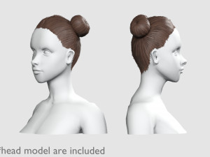 Tight Bun Hairstyle V4372 3D Model
