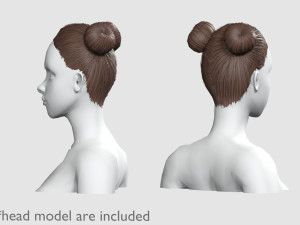 Tight Bun Hairstyle V4372 3D Model