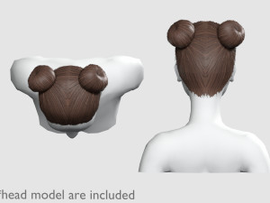 Tight Bun Hairstyle V4372 3D Model