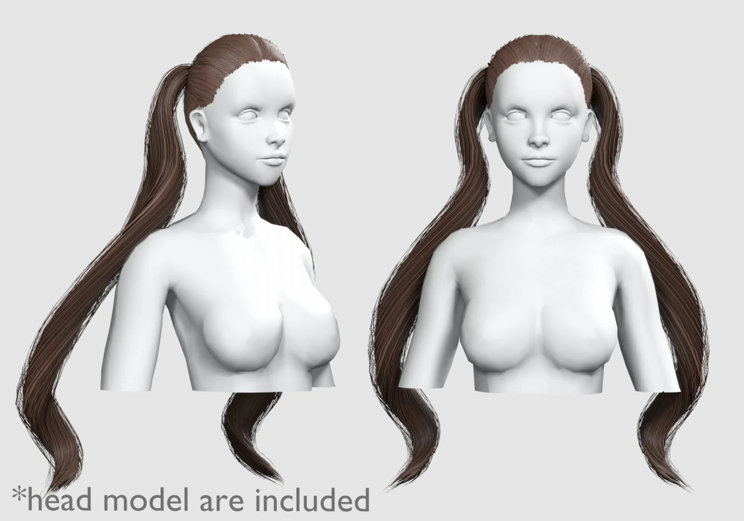 Tight Ponytails Hairstyle V10055 3D Model .c4d .max .obj .3ds .fbx .stl .blend