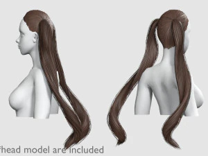 Tight Ponytails Hairstyle V10055 3D Model