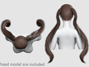 Tight Ponytails Hairstyle V10055 3D Model