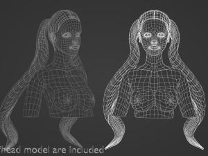 Tight Ponytails Hairstyle V10055 Modèle 3D