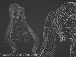 Tight Ponytails Hairstyle V10055 3D Model