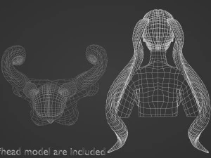 Tight Ponytails Hairstyle V10055 3D Model