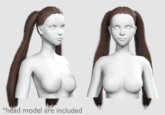Tight Straight Hairstyle V6260 3Dモデル .c4d .max .obj .3ds .fbx .stl .blend 