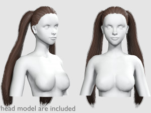 Tight Straight Hairstyle V6260 3D Model