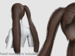 Tight Straight Hairstyle V6260 3Dモデル