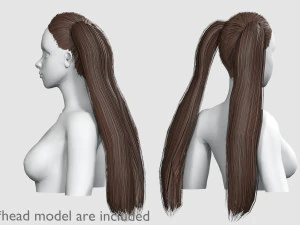 Tight Straight Hairstyle V6260 3D Model