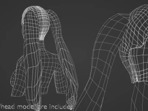 Tight Straight Hairstyle V6260 3D Model