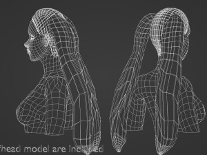Tight Straight Hairstyle V6260 3Dモデル