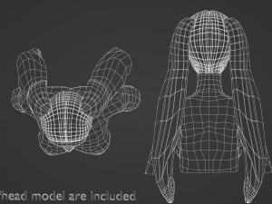 Tight Straight Hairstyle V6260 3D Model