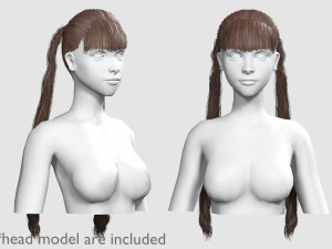 Two Braids Hairstyle V9473 3D Model