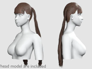 Two Braids Hairstyle V9473 3D Model