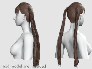 Two Braids Hairstyle V9473 3D Model