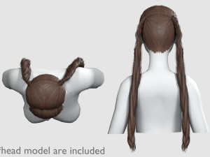 Two Braids Hairstyle V9473 3D 모델