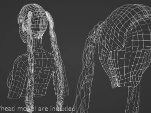 Two Braids Hairstyle V9473 3D Model