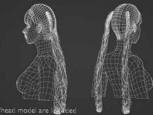 Two Braids Hairstyle V9473 3D Model