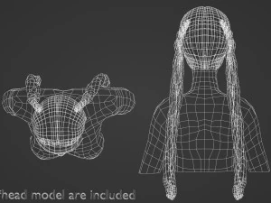 Two Braids Hairstyle V9473 3D Model