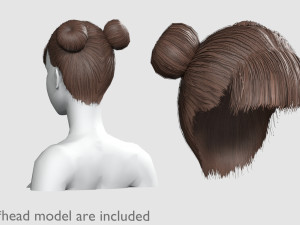 Two Bun Hairstyle V4702 3D Model