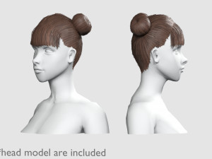 Two Bun Hairstyle V4702 3D Model
