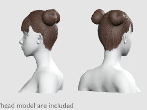 Two Bun Hairstyle V4702 3D Model