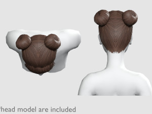 Two Bun Hairstyle V4702 3D Model