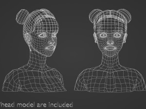 Two Bun Hairstyle V4702 3D Model