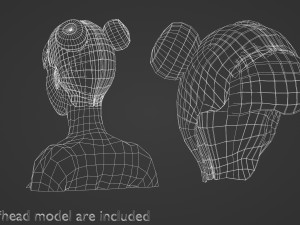 Two Bun Hairstyle V4702 3D Model