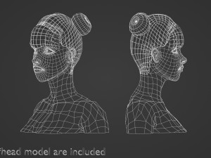 Two Bun Hairstyle V4702 3D Model