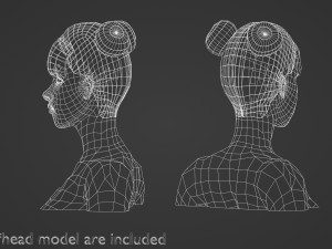 Two Bun Hairstyle V4702 3D Model