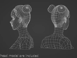 Two Bun Hairstyle V4702 3D Model