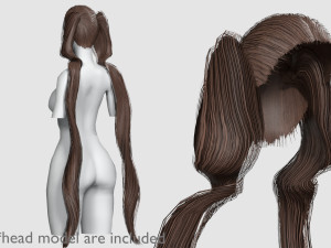 Two Ponytails Hairstyle V8083 3D Model