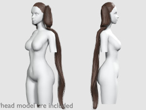 Two Ponytails Hairstyle V8083 3D Model