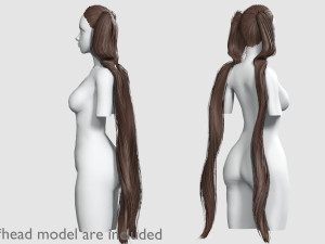 Two Ponytails Hairstyle V8083 3D Model