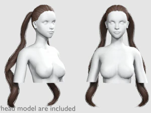 Acconciatura ondulata carina V7772 Modello 3D