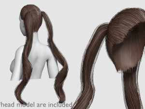 Wavy Cute Hairstyle V7772 3D मॉडल