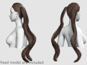 Wavy Cute Hairstyle V7772 3D Model
